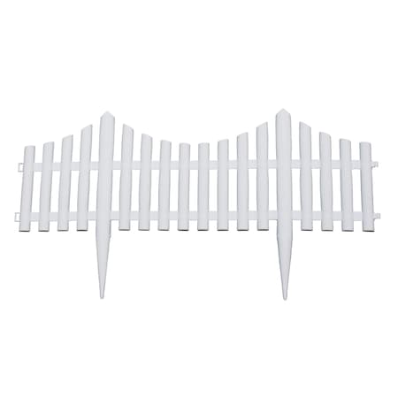 Emsco Group Picket Fence Decorative Fencing, White Border Edging, 13inx24in sections, 36ft of Garden Edging 2140HD